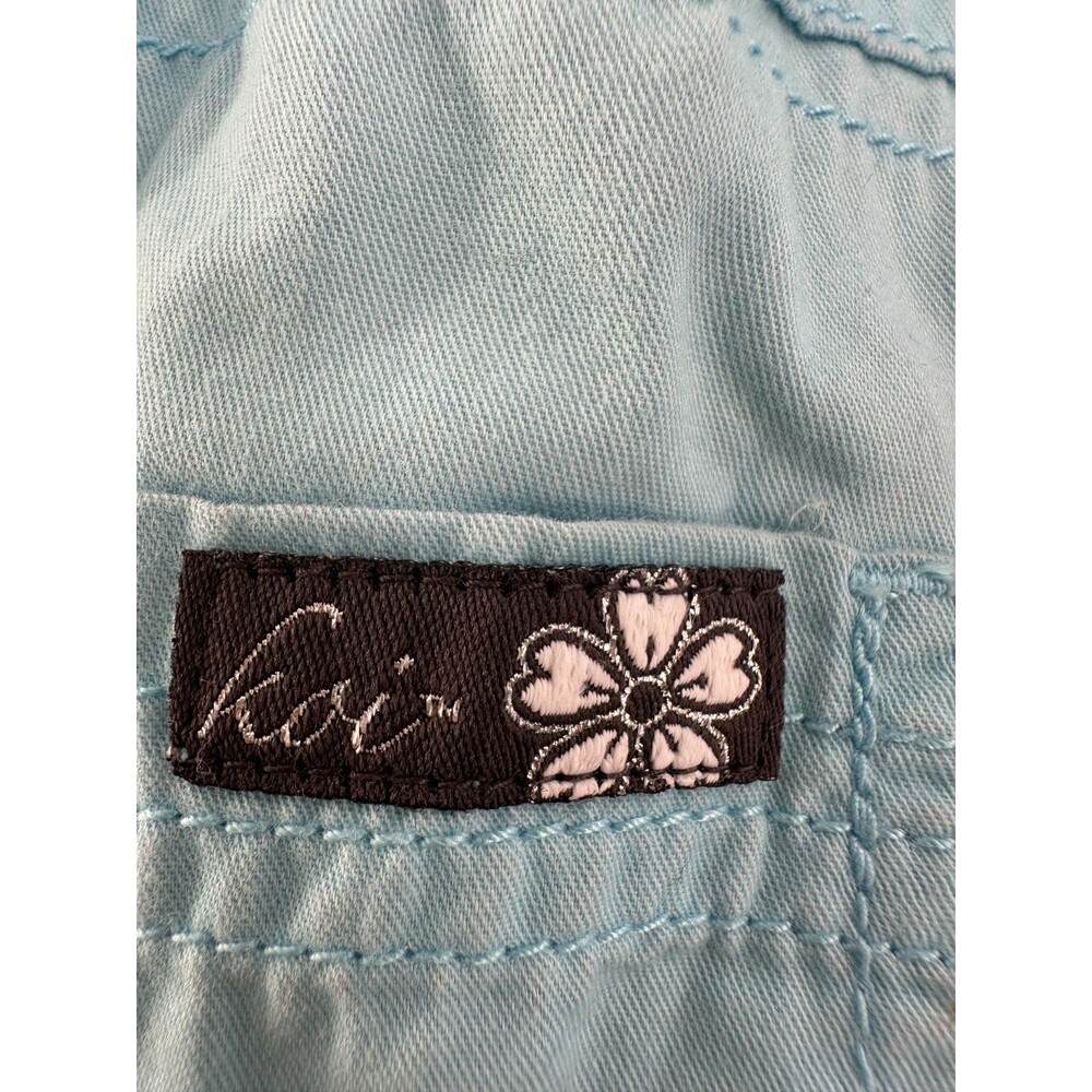 Koi Classics Lindsey Cargo Nursing Scrub Pants Light Ice Blue Women's Medium - Picture 3 of 10